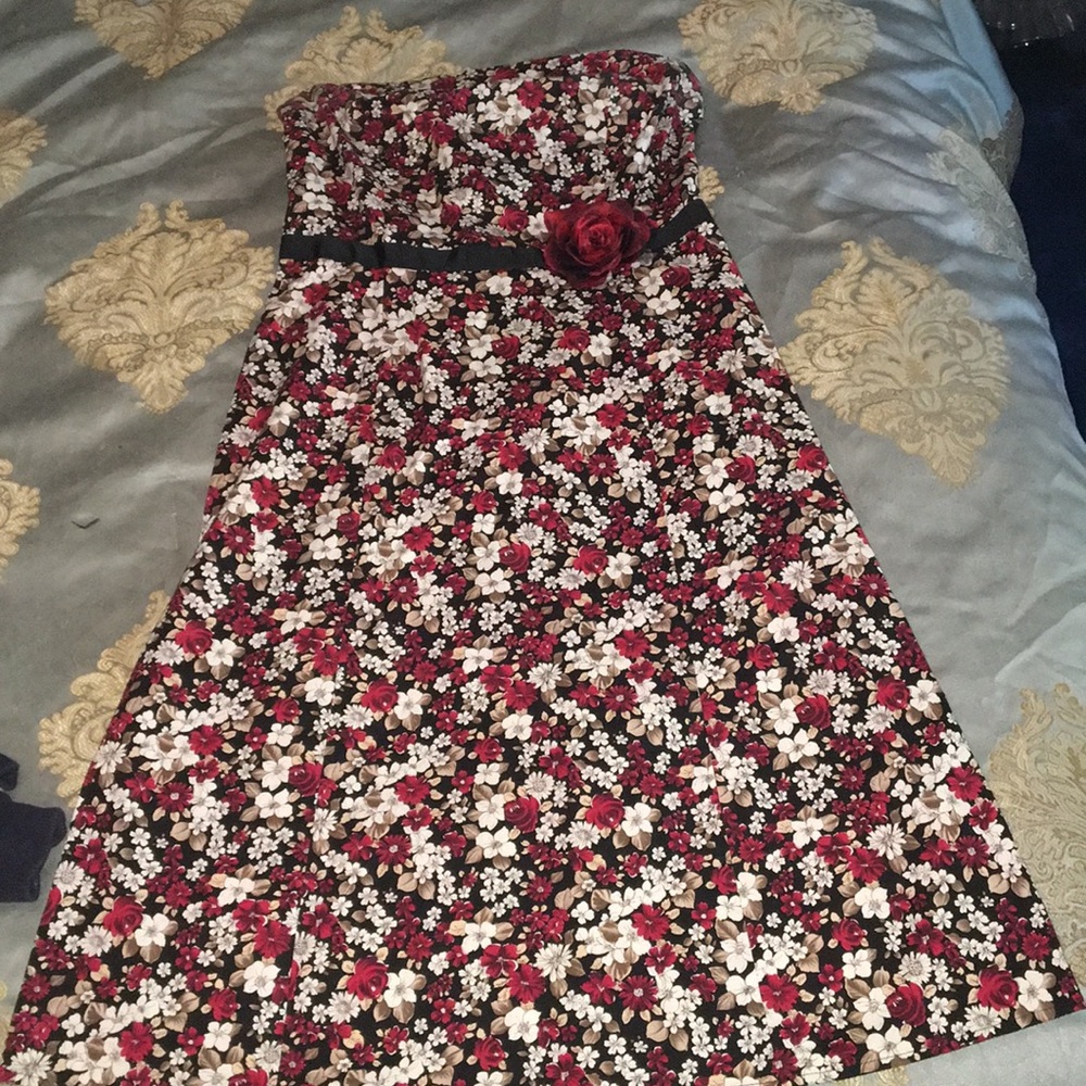 Strapless floral Easter dress